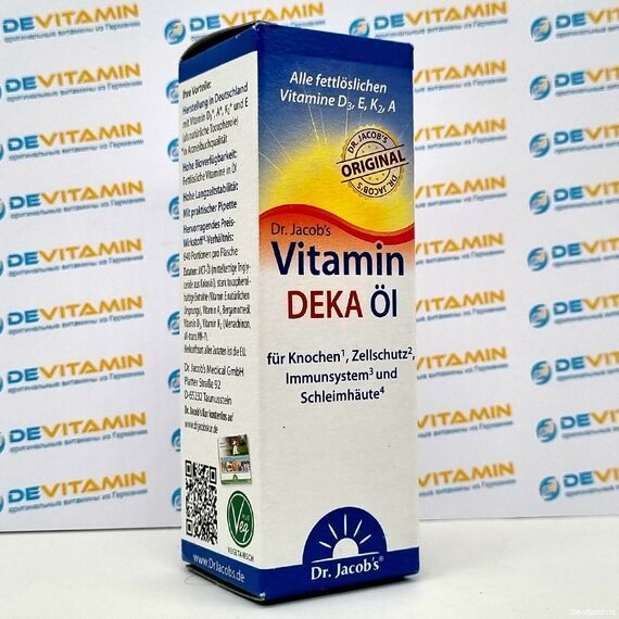DEKA Ol Витамины D3, E, K2, A для иммунитета, 20 мл, Германия