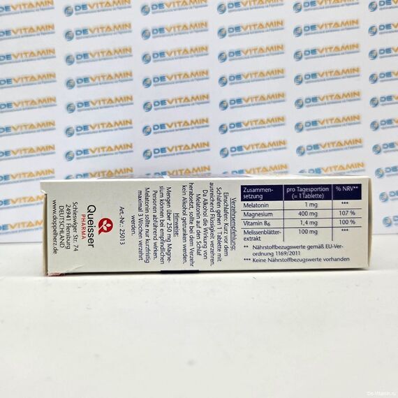 Doppelherz Melatonin Мелатонин 1,5 мг с магнием, 30 таблеток, Германия