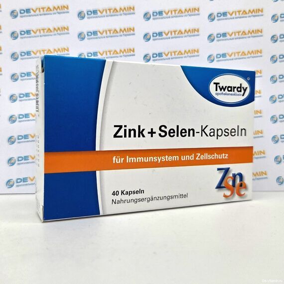 Twardy Zink + Selen Цинк и селен, 40 капсул, Германия