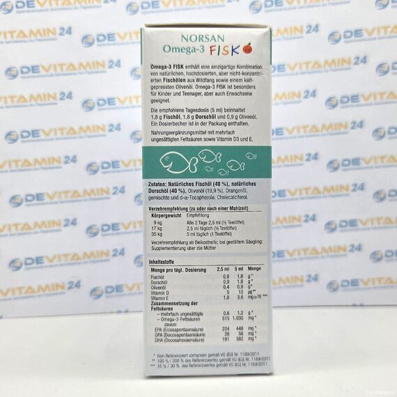 Norsan Omega-3 FISK Норсан Омега-3 для детей, сироп, 150 мл, Германия