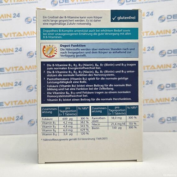 Doppelherz B-Komplex Витамин В с фолиевой кислотой, 150 таблеток, Германия