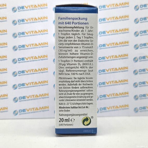 Dr. Jacob´s Vitamin D3 800 I.E. Витамин Д3 в каплях 800 ед, 20 мл, Германия
