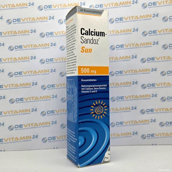 Calcium-Sandoz Sun Кальций с витаминами C и E, 20 шт, Германия