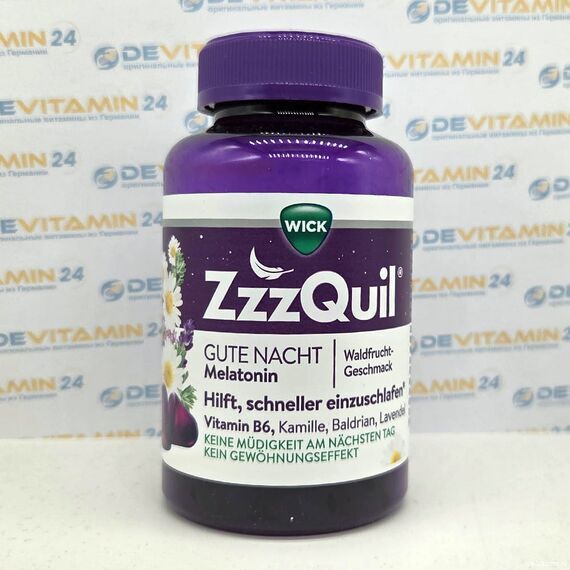 Средство от бессоницы WICK ZzzQuil с мелатонином, 60 шт, Германия