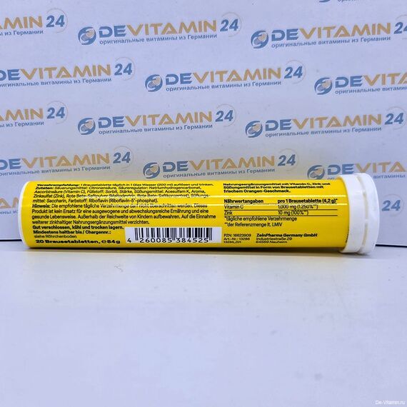Vitamin C 1000 mg + Zink Витамин С + Цинк 1000 мг, 20 шипучих таблеток, Германия
