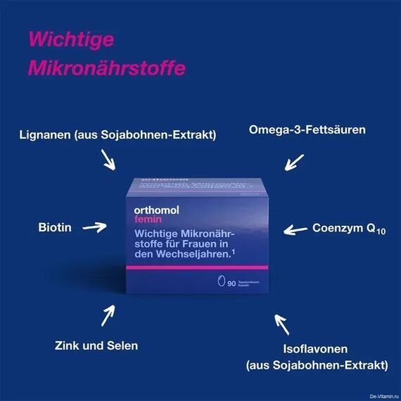 Orthomol Femin Ортомол Фемин для женщин, при климаксе, 30 шт, Германия