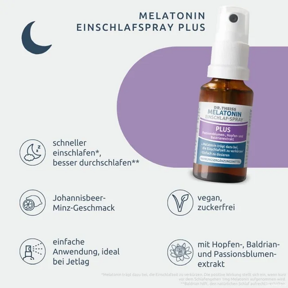 Спрей для сна с мелатонином DR. THEISS Melatonin Plus, 20 мл, Германия Спрей для сна с мелатонином DR. THEISS Melatonin Plus, 20 мл, Германия