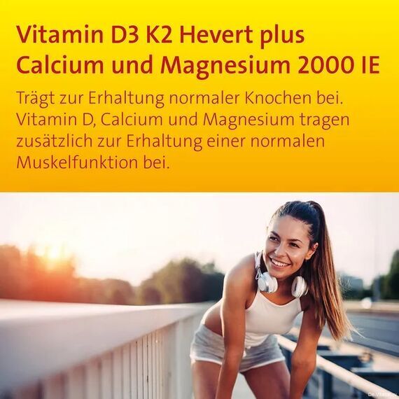 Vitamin D3 K2 Hevert Витамины Д3 2000 ед, К2 с кальцием и магнием, 60 таблеток, Германия