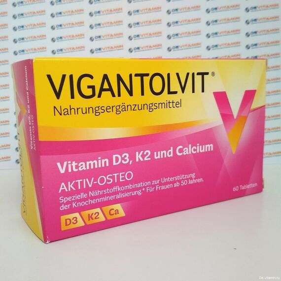 Vigantolvit Вигантолвит Остео витамин D3, K2 и кальций, 60 капсул, ГерманияVigantolvit Вигантолвит Остео витамин D3, K2 и кальций, 60 капсул, Германия